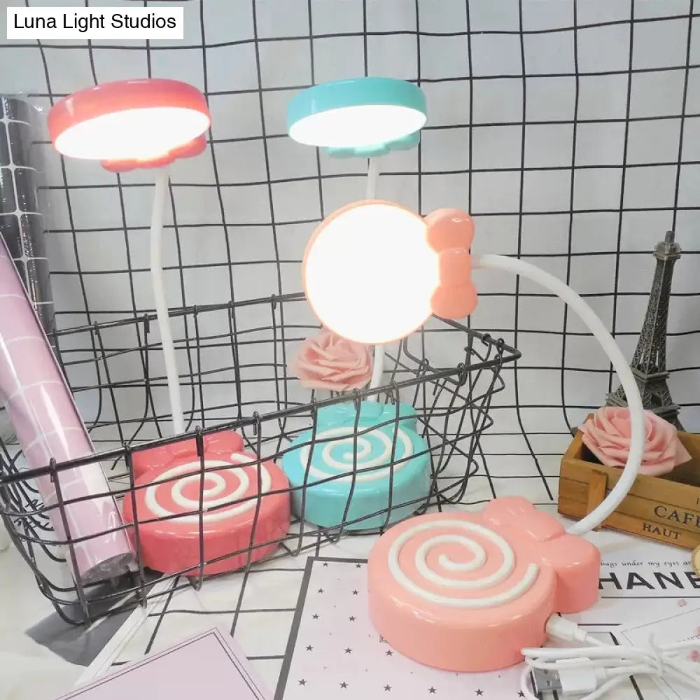 Candy-Styled Study Desk Light With Flexible Gooseneck Perfect For Girls Bedrooms