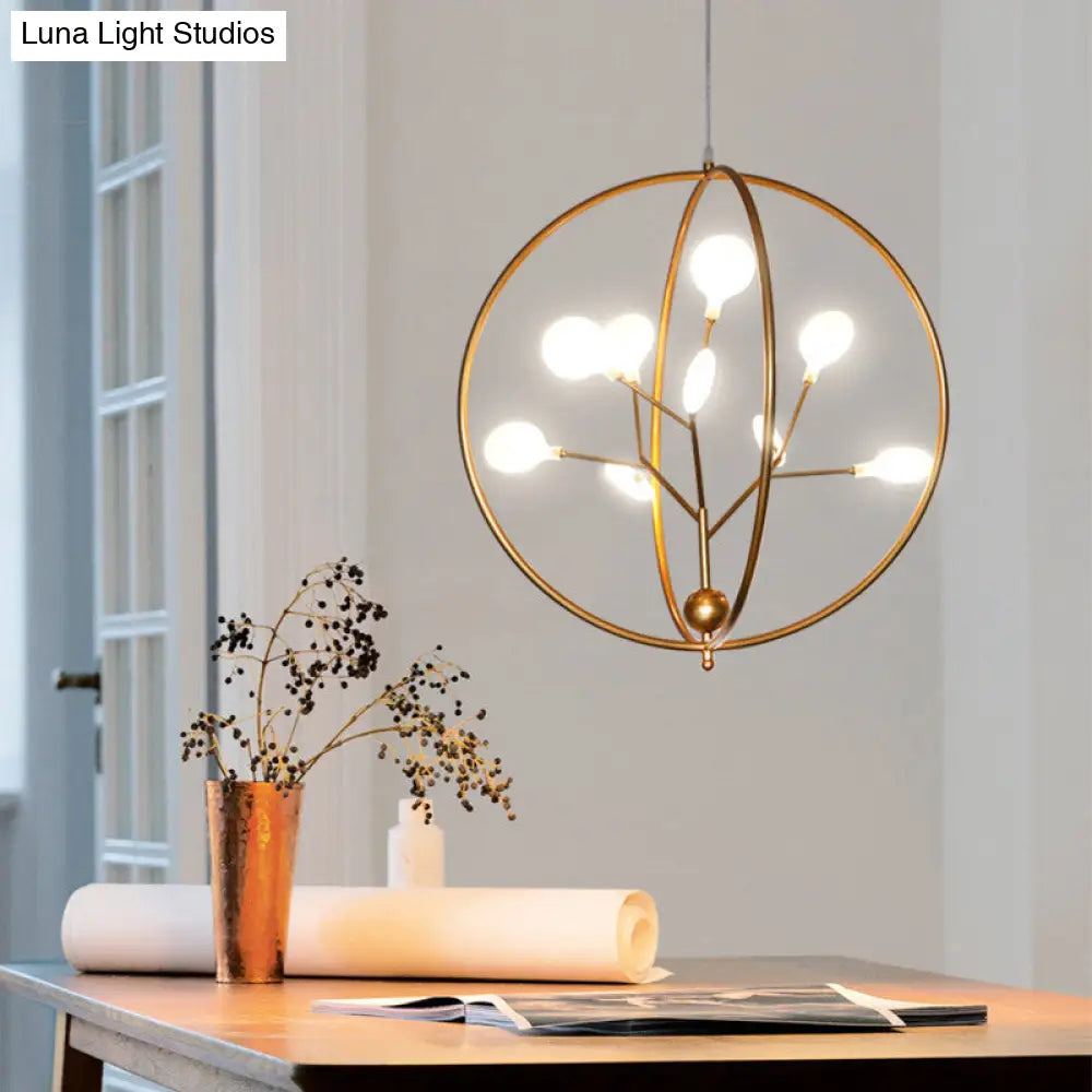 Swig Hallway Boutique Chandelier - Sleek Metal Pendant Lighting With 9 Creative G9 Lights Gold