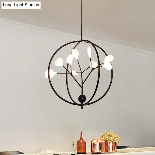 Swig Hallway Boutique Chandelier - Sleek Metal Pendant Lighting With 9 Creative G9 Lights Black