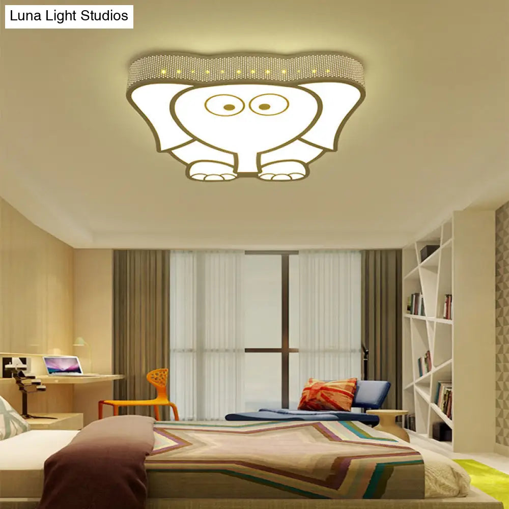 Cartoon Acrylic Ceiling Light For Kindergarten With White Flush Mount Fixture