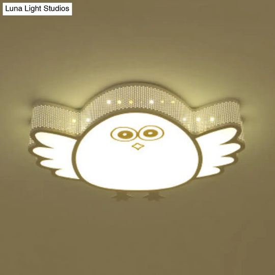 Cartoon Acrylic Ceiling Light For Kindergarten With White Flush Mount Fixture / C