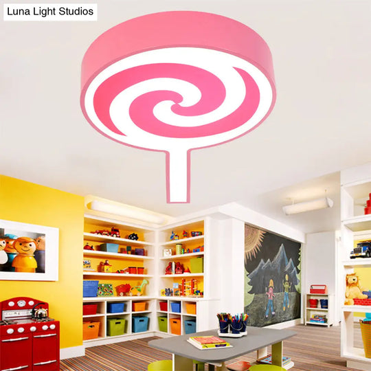 Cartoon Acrylic Flush Mount Ceiling Light For Lollipop Kindergarten