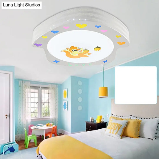 Cartoon Acrylic Flush Mount Ceiling Light For Nursing Room - White House Design /