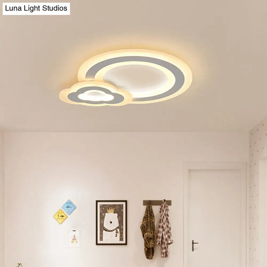 Cartoon Acrylic Kids Bedroom Led Ceiling Lamp - Star/Cloud/Loving Heart Design Warm/White Light