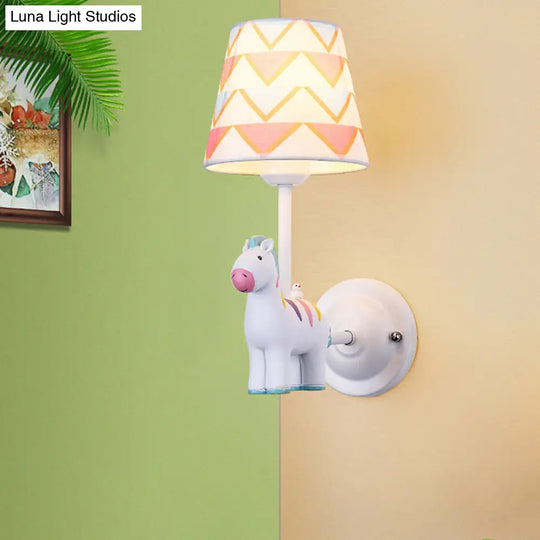 Cartoon Animal Kids Bedside Wall Mount Light In Pink