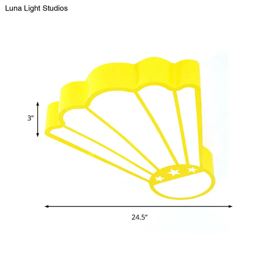 Cartoon Badminton Ceiling Light In Yellow - Perfect For Kindergarten