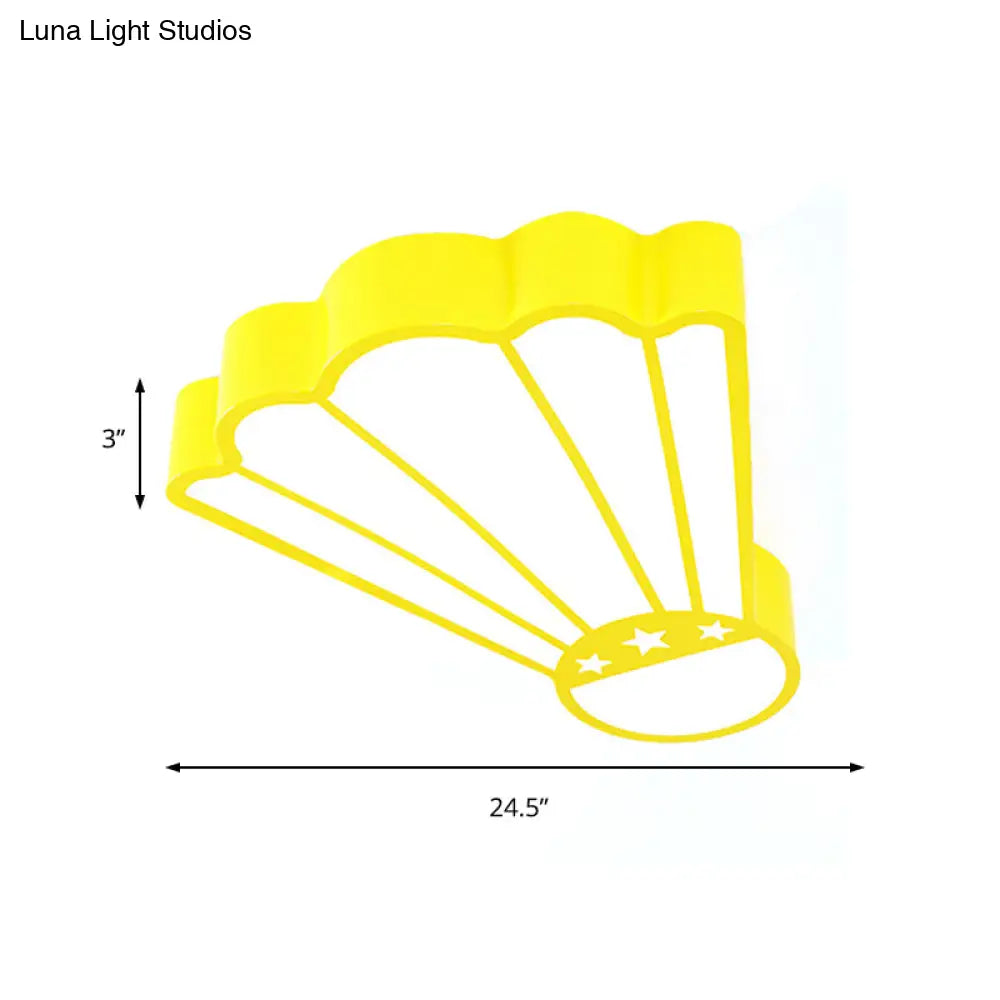 Cartoon Badminton Ceiling Light In Yellow - Perfect For Kindergarten