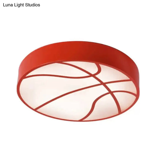 Cartoon Basketball Ceiling Lamp For Babys Room And Hallway Red