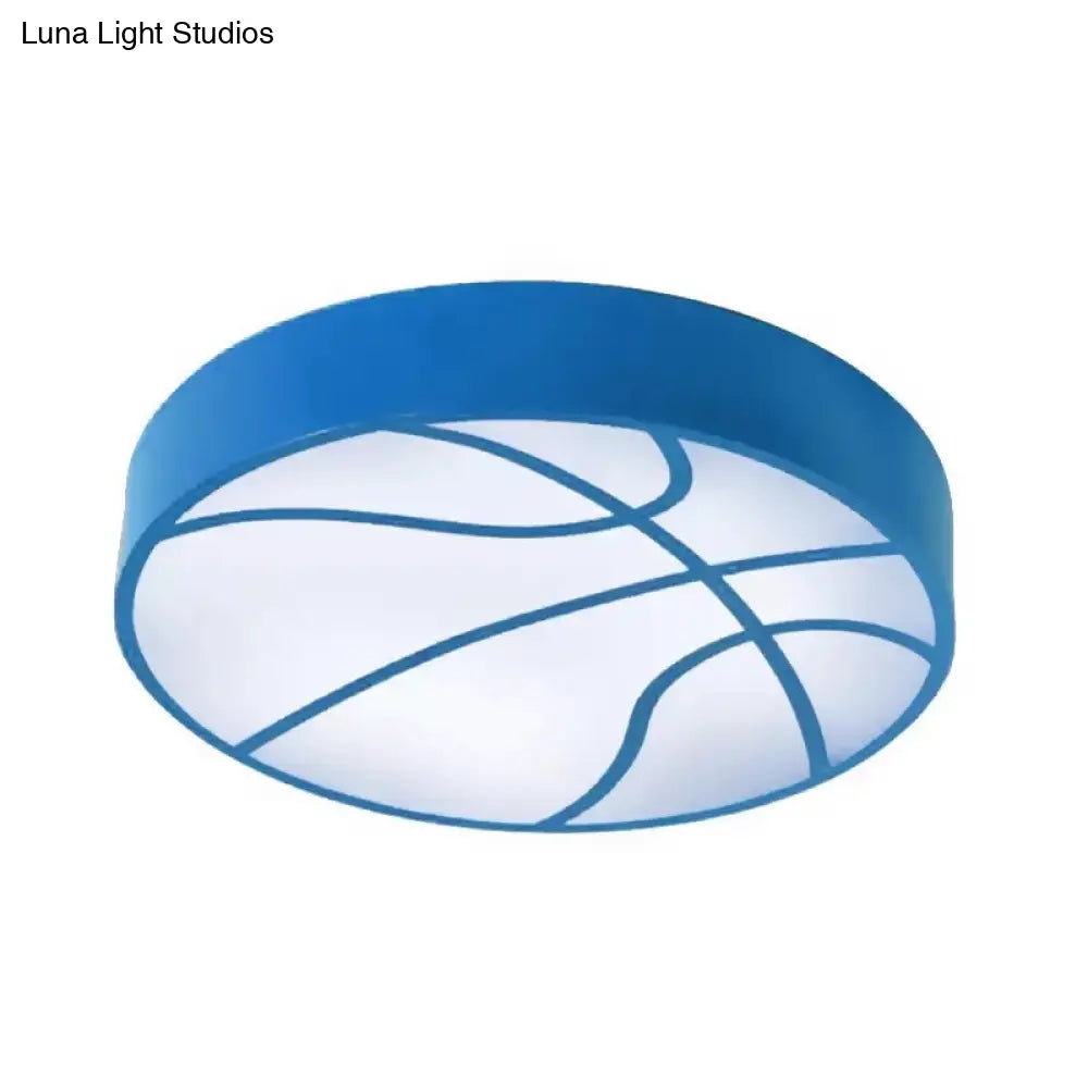 Cartoon Basketball Ceiling Lamp For Babys Room And Hallway Blue