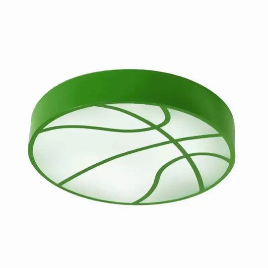 Cartoon Basketball Ceiling Lamp For Baby’s Room And Hallway Green