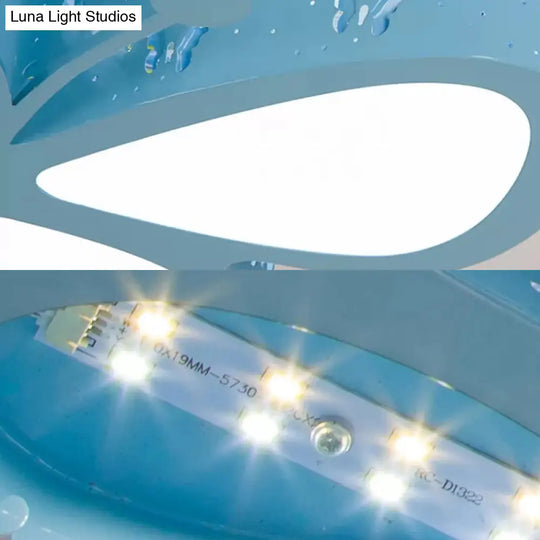 Cartoon Butterfly Led Ceiling Lamp For Girls Room - Flushmount Acrylic Light