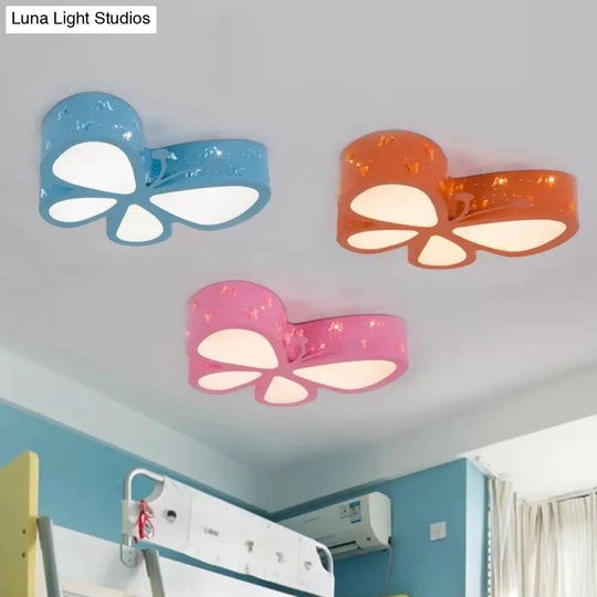 Cartoon Butterfly Led Ceiling Lamp For Girls’ Room - Flushmount Acrylic Light