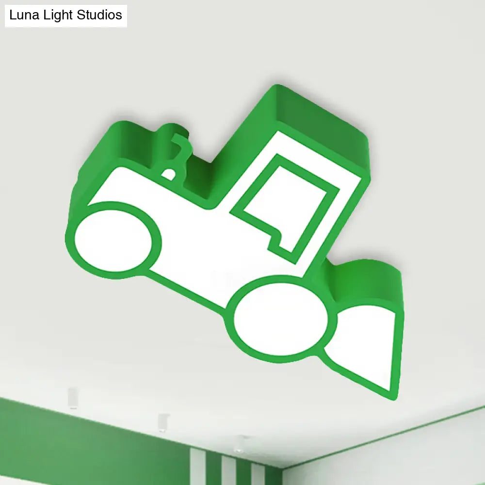 Cartoon Car Ceiling Light - Acrylic Flush Mount For Bedroom