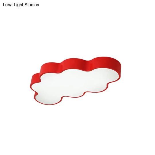 Cartoon Cloud Design Led Ceiling Light For Kindergarten - Acrylic Flush Mount Lamp