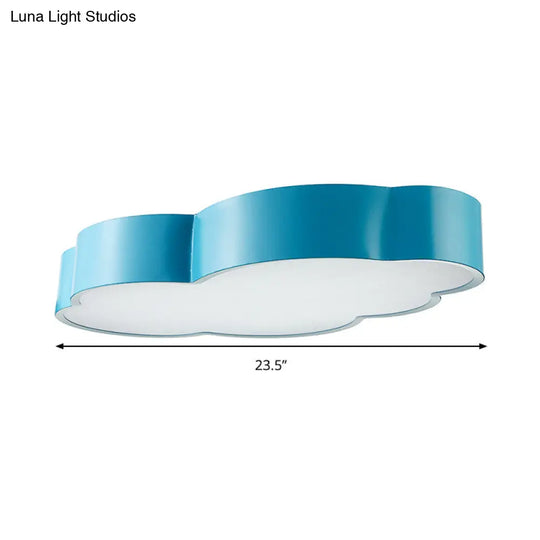 Cartoon Cloud Design Led Ceiling Light For Kindergarten - Acrylic Flush Mount Lamp