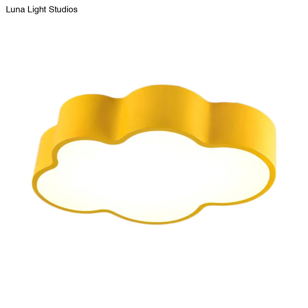 Cartoon Cloud Design Led Ceiling Light For Kindergarten - Acrylic Flush Mount Lamp