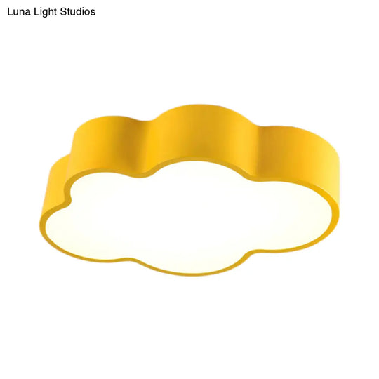 Cartoon Cloud Design Led Ceiling Light For Kindergarten - Acrylic Flush Mount Lamp