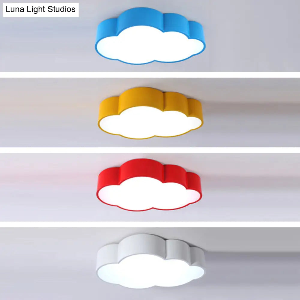 Cartoon Cloud Led Ceiling Mount Lamp For Bedroom - Acrylic Flush Lighting Fixture