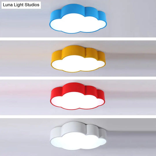 Cartoon Cloud Led Ceiling Mount Lamp For Bedroom - Acrylic Flush Lighting Fixture