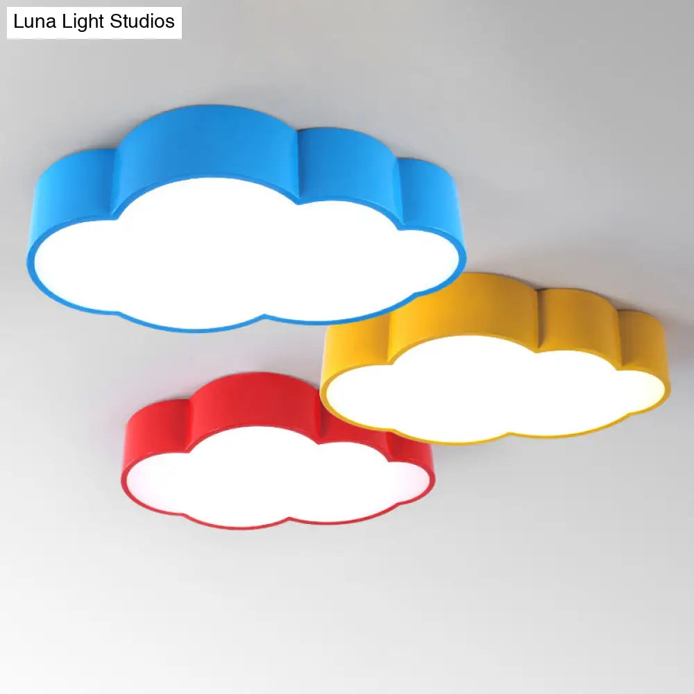 Cartoon Cloud Led Ceiling Mount Lamp For Bedroom - Acrylic Flush Lighting Fixture