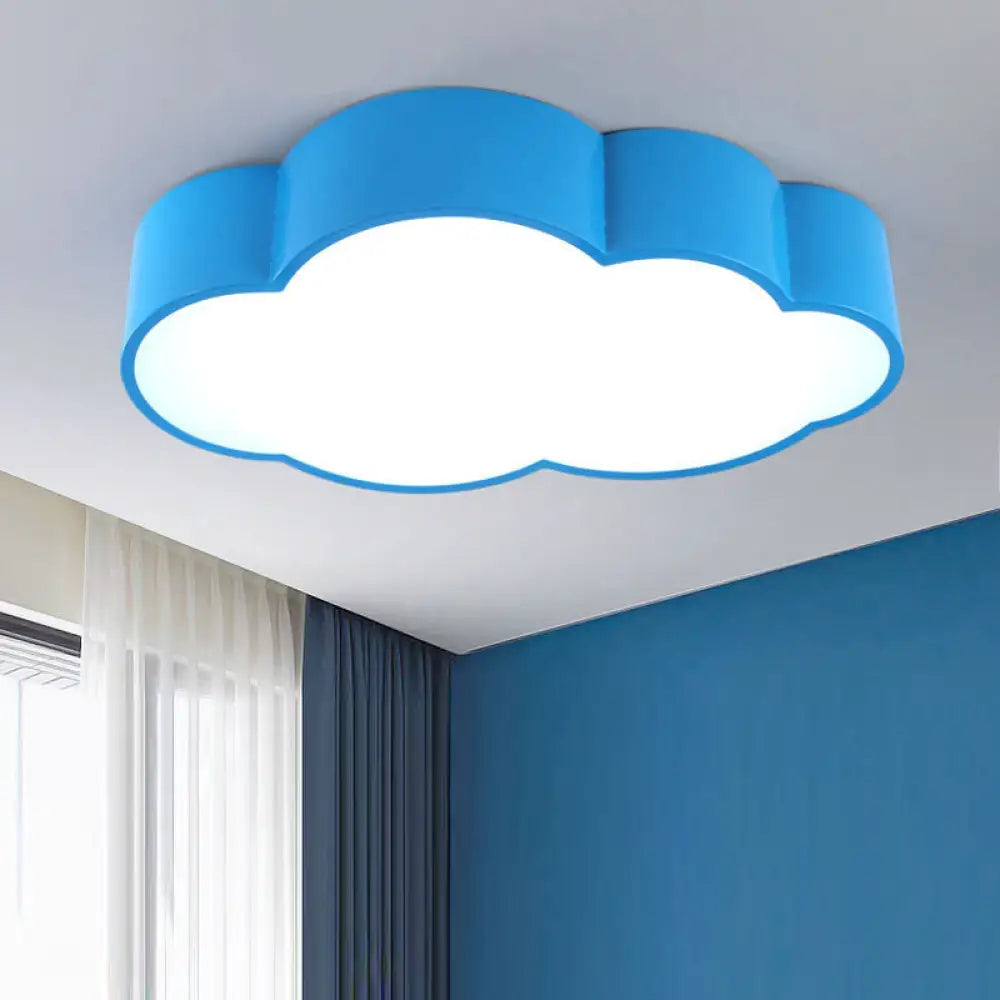 Cartoon Cloud Led Ceiling Mount Lamp For Bedroom - Acrylic Flush Lighting Fixture Blue / 20.5 White