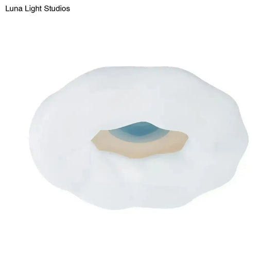 Cartoon Cloud Led Flush Mount Ceiling Light In White/Blue/Coffee - Acrylic Corridor Fixture