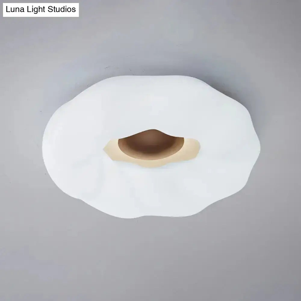 Cartoon Cloud Led Flush Mount Ceiling Light In White/Blue/Coffee - Acrylic Corridor Fixture