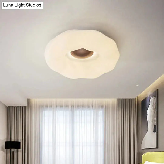 Cartoon Cloud Led Flush Mount Ceiling Light In White/Blue/Coffee - Acrylic Corridor Fixture