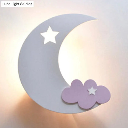 Cartoon Cloud Led Wall Sconce For Childs Bedroom - Energy Saving And Acrylic Material