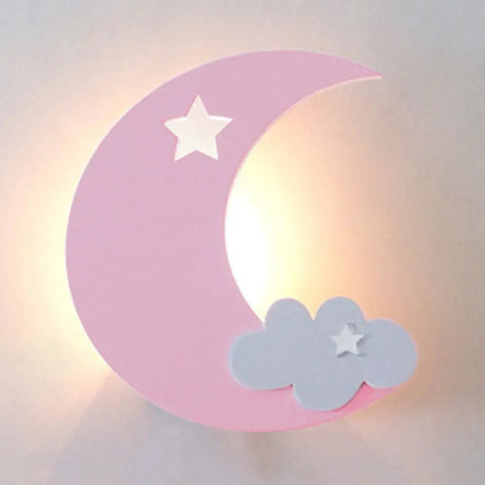 Cartoon Cloud Led Wall Sconce For Childs Bedroom - Energy Saving And Acrylic Material Pink / B White