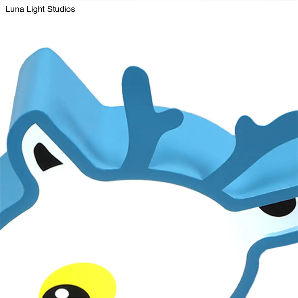 Cartoon Deer Flush Ceiling Light: Acrylic Fixture For Kids’ Bedroom