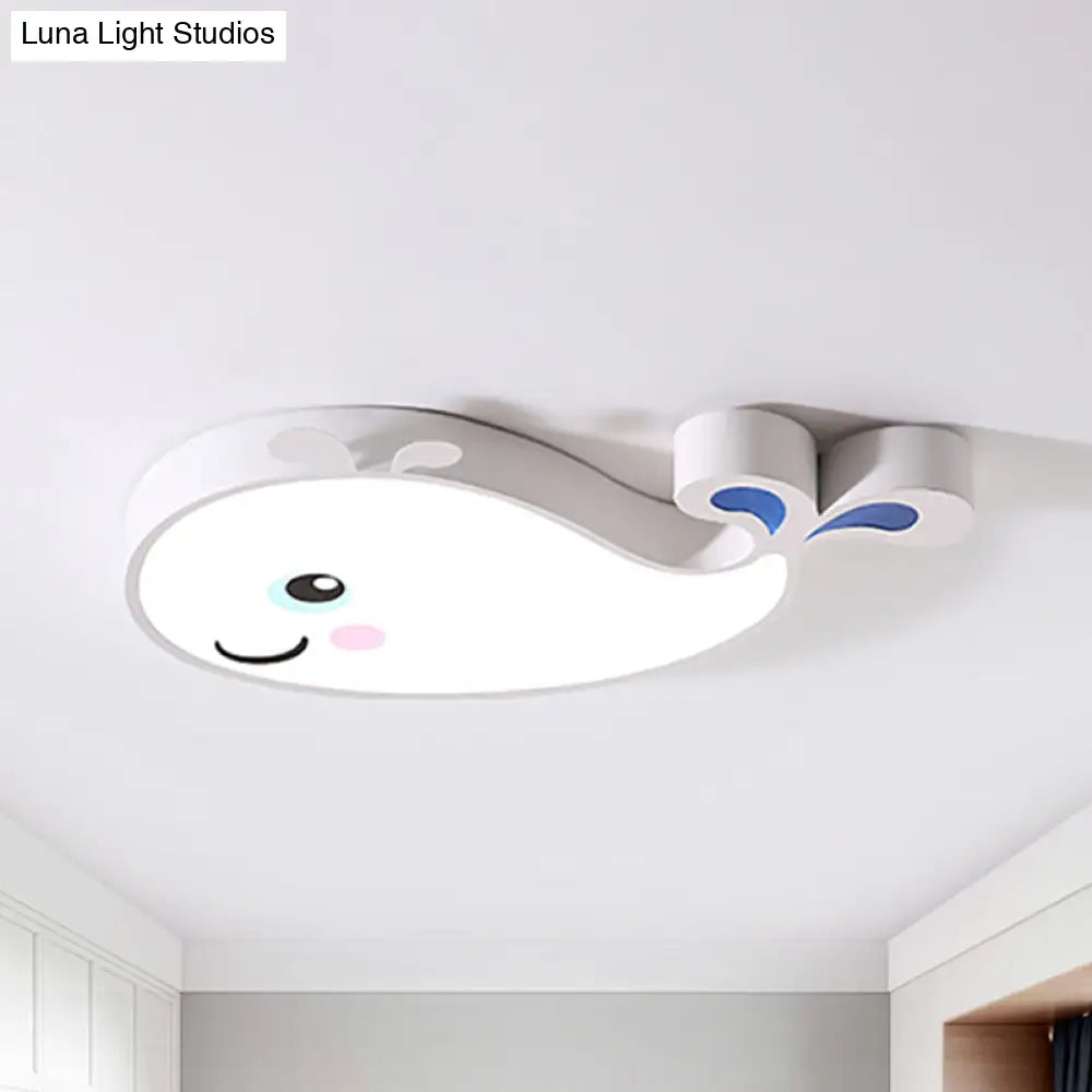 Cartoon Dolphin Kindergarten Ceiling Light Fixture - Acrylic