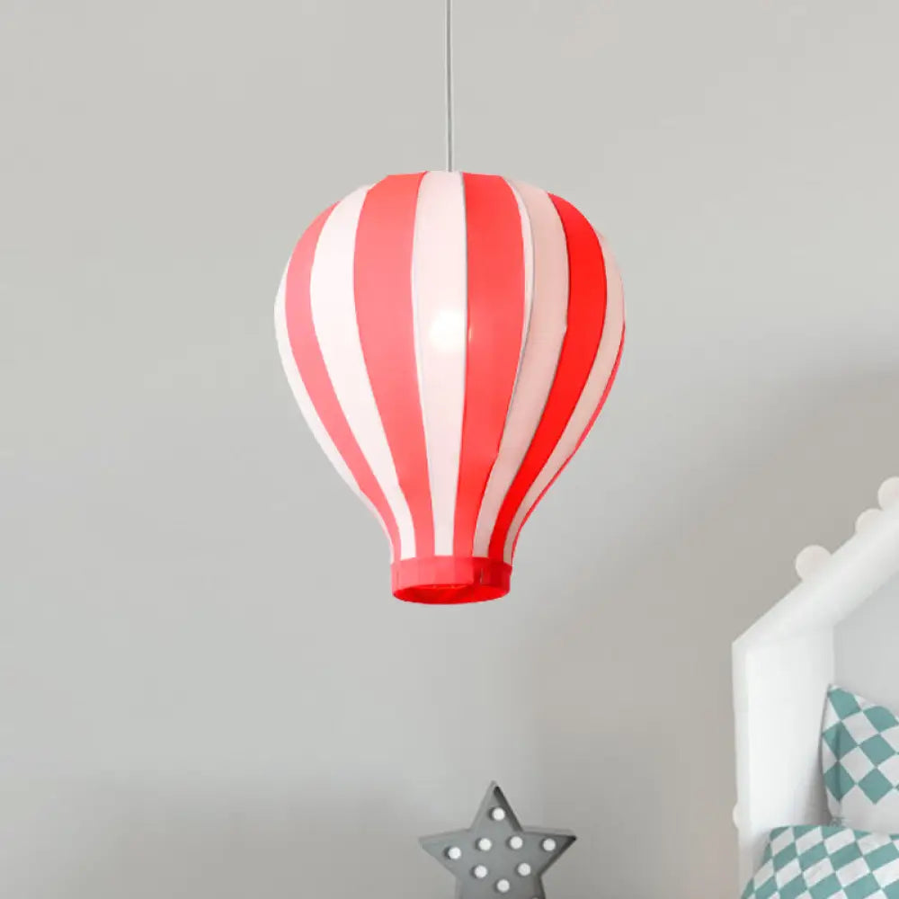 Cartoon Fabric Balloon Hanging Pendant Light Fixture | 1 In Red/Blue/Green For Play Room Red