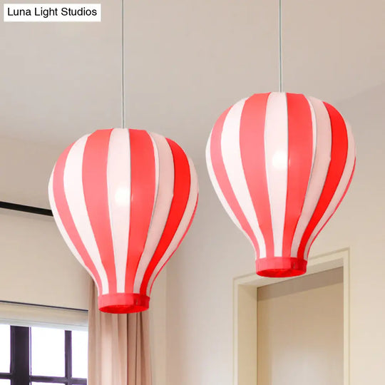 Cartoon Fabric Balloon Hanging Pendant Light Fixture | 1 In Red/Blue/Green For Play Room