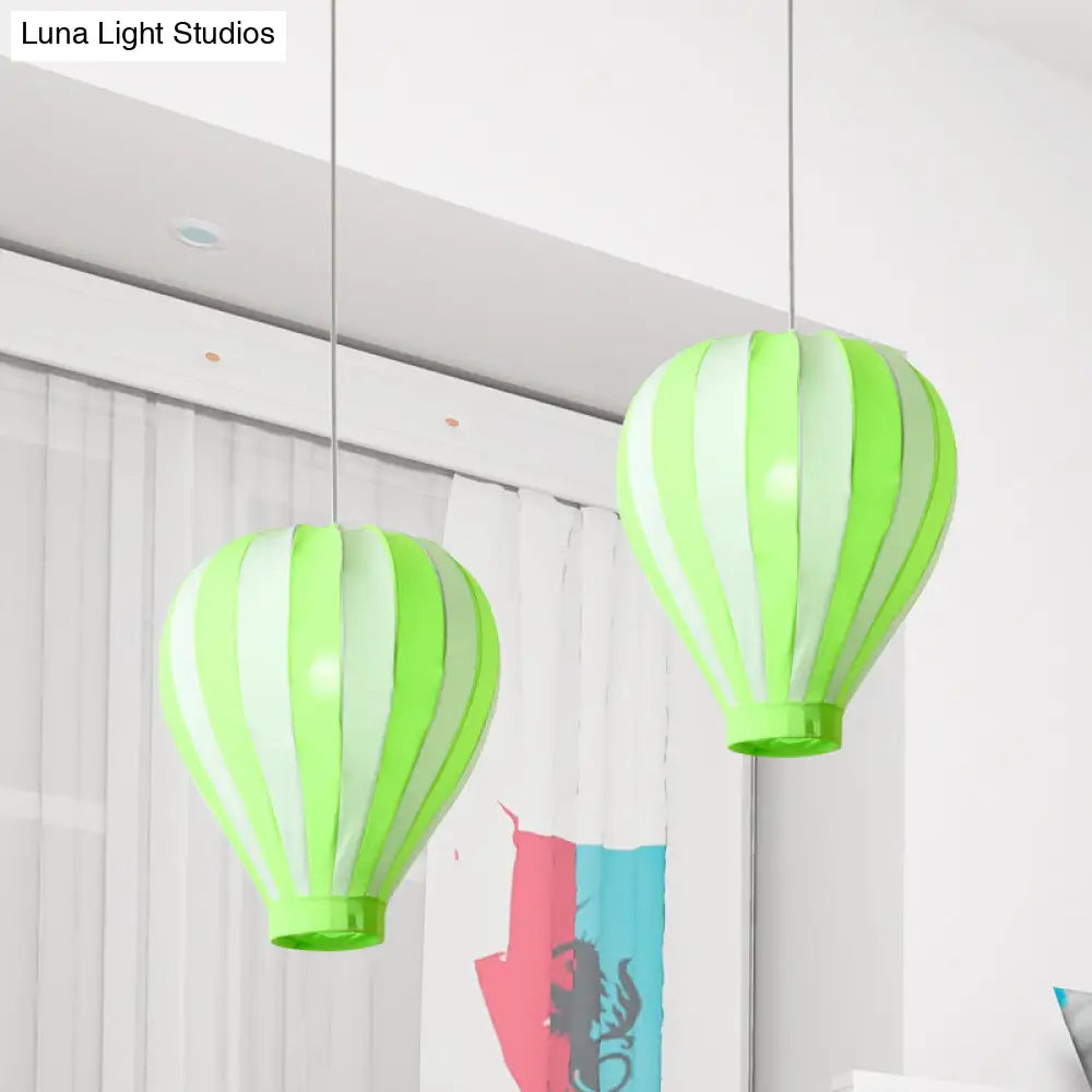 Cartoon Fabric Balloon Hanging Pendant Light Fixture | 1 In Red/Blue/Green For Play Room