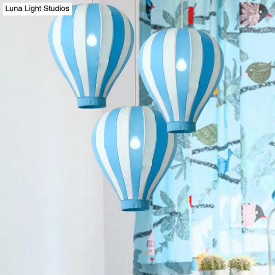 Cartoon Fabric Balloon Hanging Pendant Light Fixture | 1 In Red/Blue/Green For Play Room