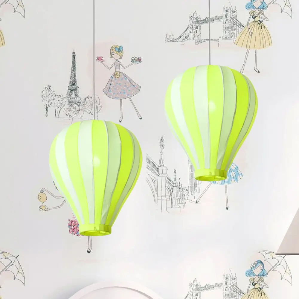 Cartoon Fabric Balloon Hanging Pendant Light Fixture | 1 In Red/Blue/Green For Play Room Neon