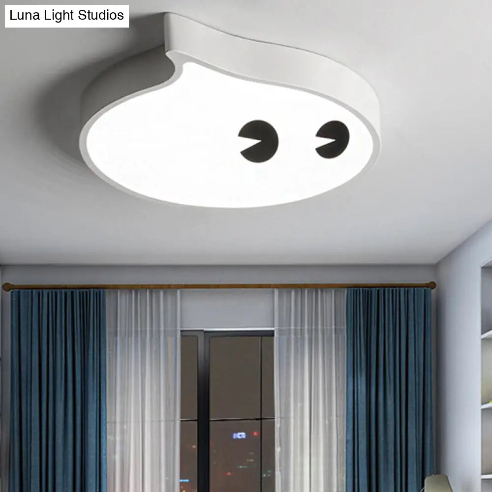 Cartoon Face Led Ceiling Lamp For Boys Bedroom White / 18