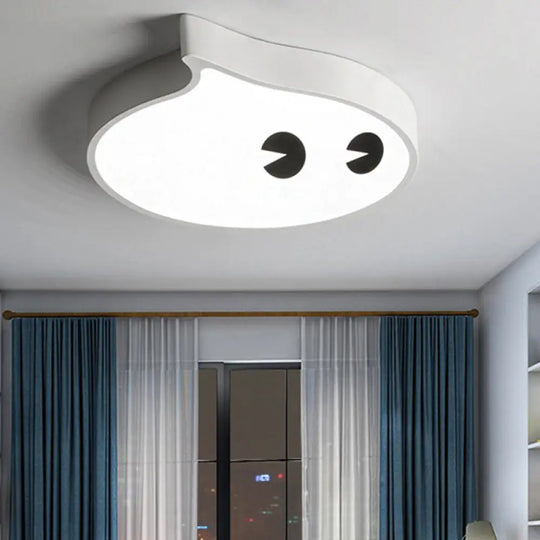 Cartoon Face Led Ceiling Lamp For Boy’s Bedroom White / 18’