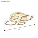 Cartoon Flush Mount Lighting: Cloud Living Room Light Fixture With Acrylic Panels White 4/8 Lights