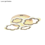 Cartoon Flush Mount Lighting: Cloud Living Room Light Fixture With Acrylic Panels White 4/8 Lights