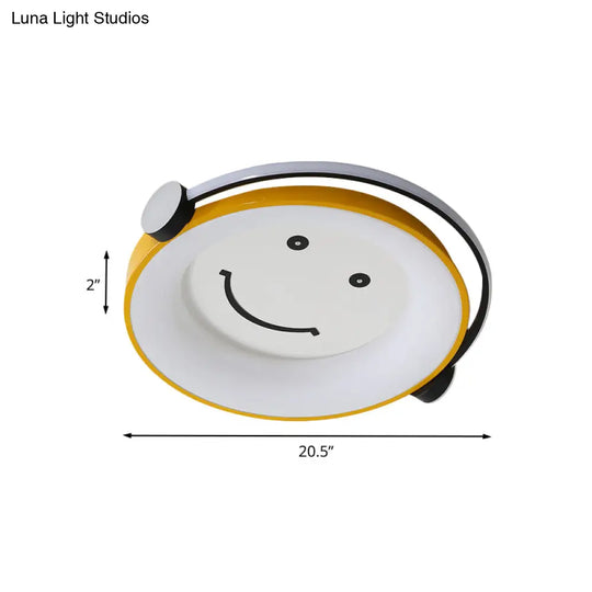 Cartoon Kid Flush Light Led Ceiling Lamp In Yellow - Acrylic Music - Themed For Child’s Bedroom