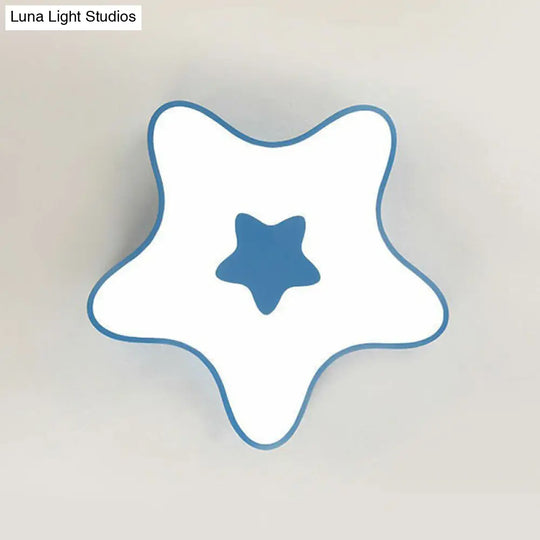 Cartoon Led Acrylic Star Flush Ceiling Light For Childrens Bedroom