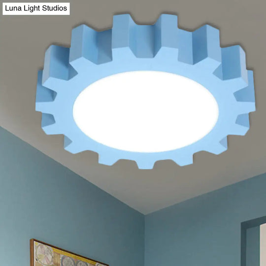 Cartoon Led Ceiling Light For Kindergarten: Metal Gear Mount