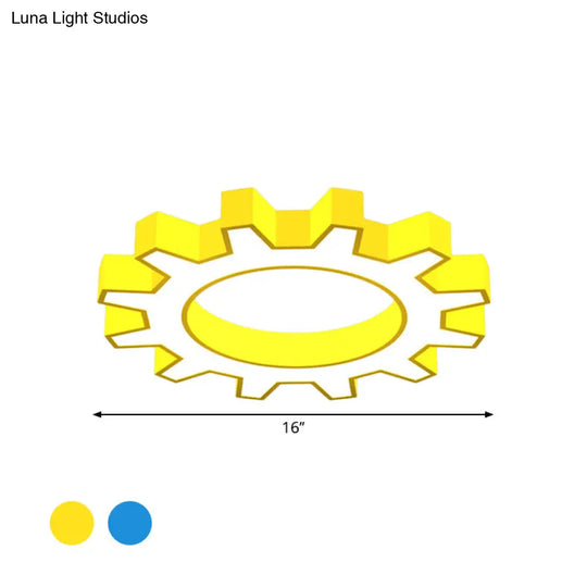 Cartoon Led Ceiling Light In Yellow/Blue Available 3 Sizes: 16/19.5/23.5