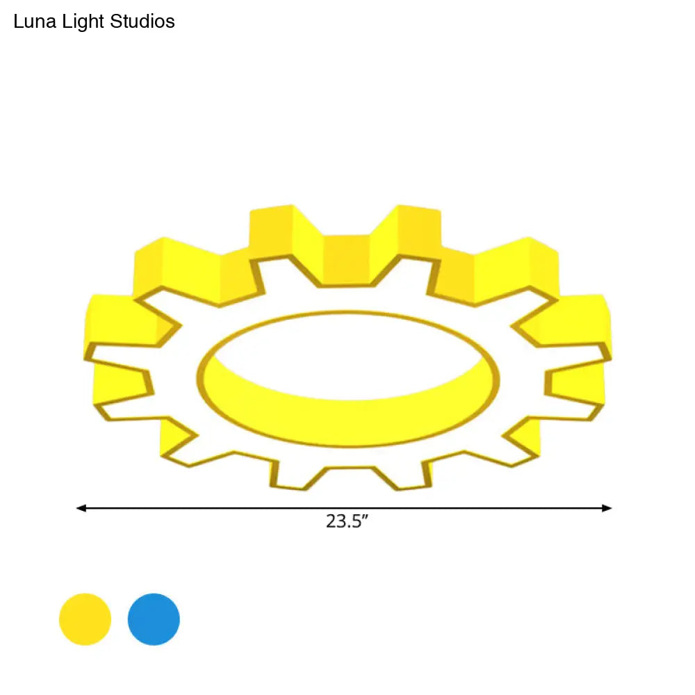 Cartoon Led Ceiling Light In Yellow/Blue Available 3 Sizes: 16/19.5/23.5