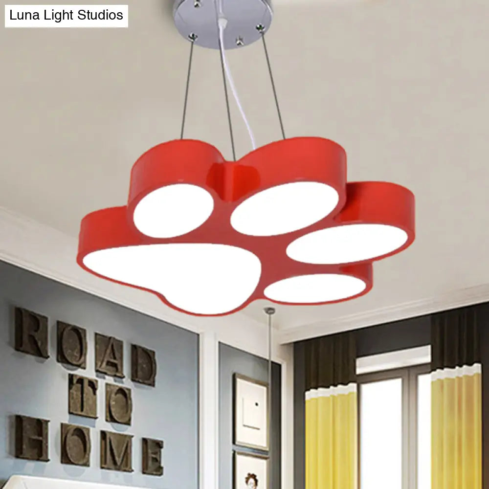 Cartoon Led Hanging Lamp - Doggy Paw Bathroom Pendant Light