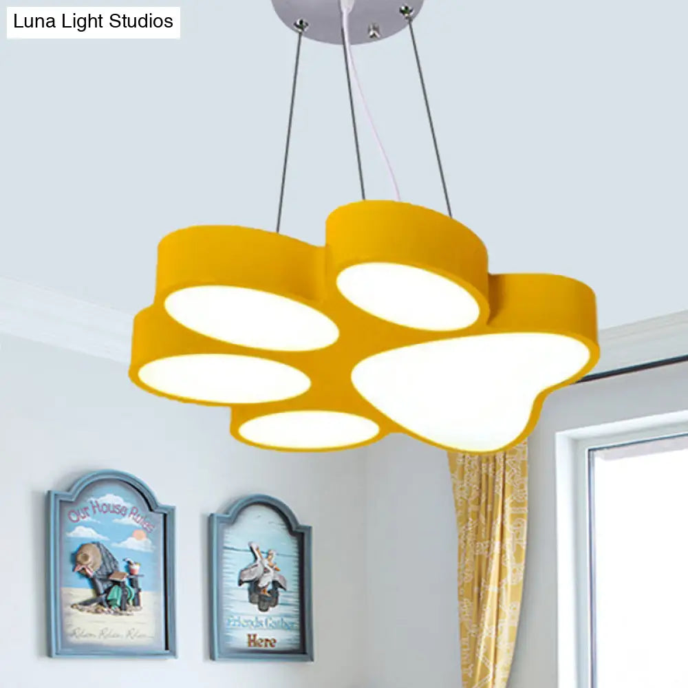 Cartoon Led Hanging Lamp - Doggy Paw Bathroom Pendant Light