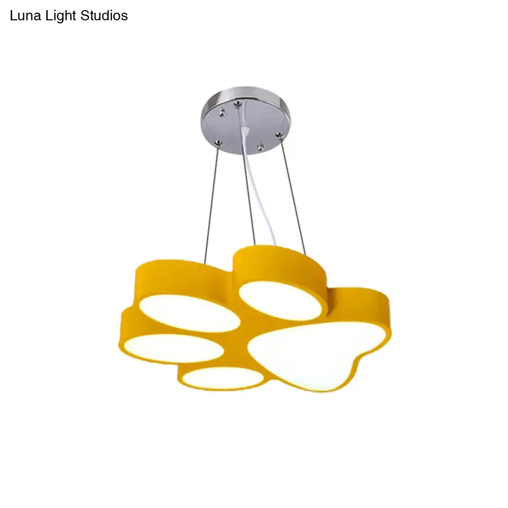 Cartoon Led Hanging Lamp - Doggy Paw Bathroom Pendant Light