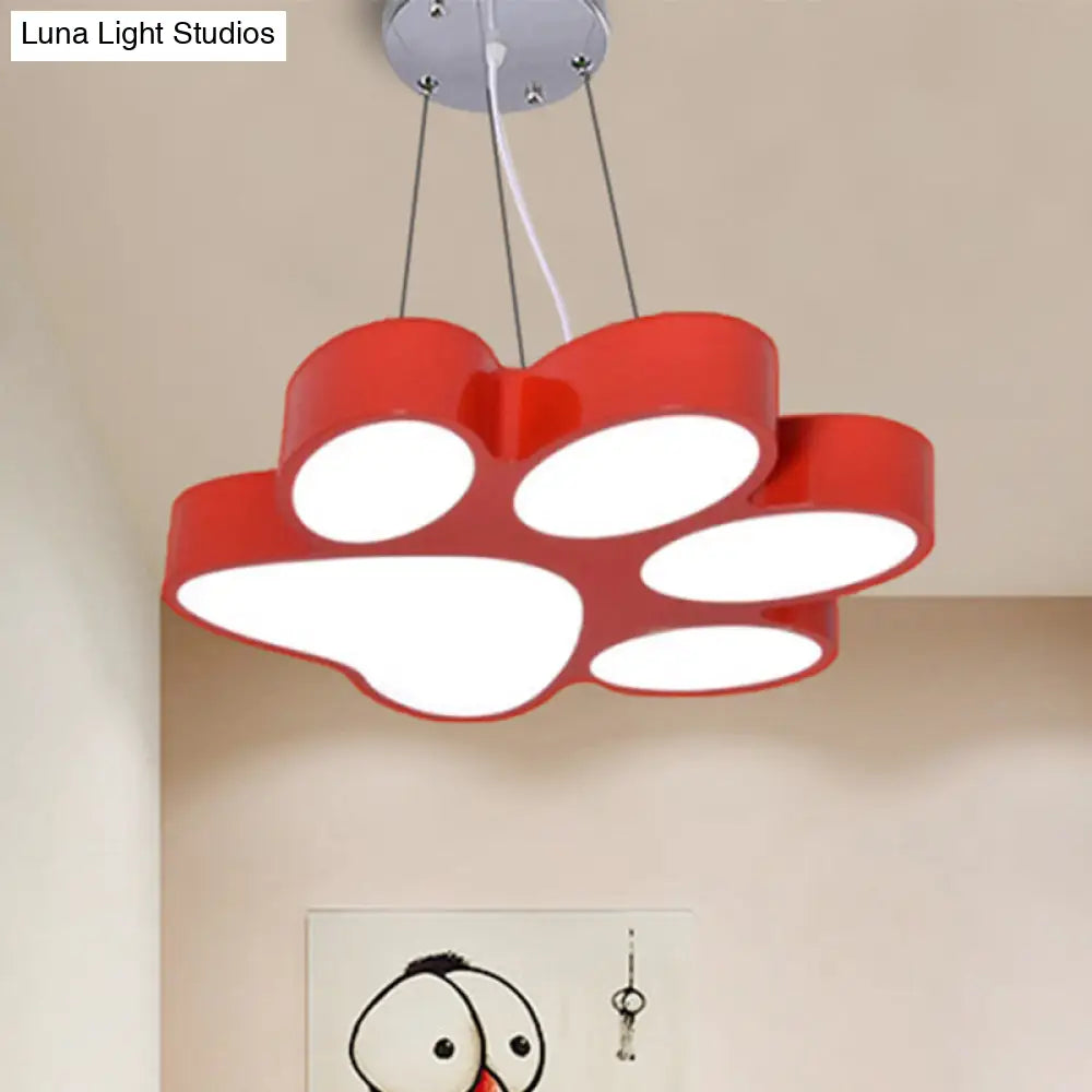 Cartoon Led Hanging Lamp - Doggy Paw Bathroom Pendant Light